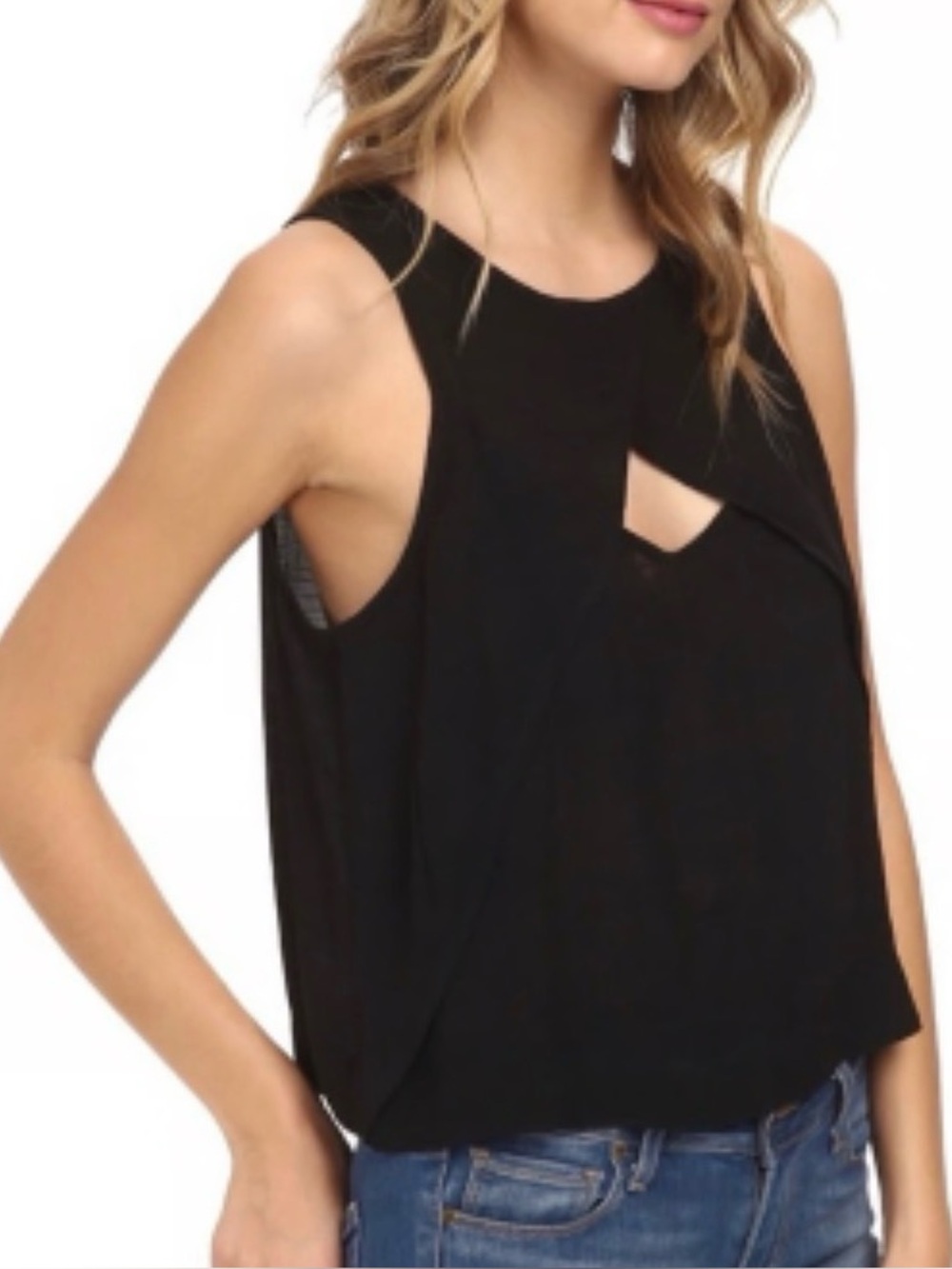 Free People Look Through Tank in Black, Medium